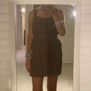 BCBG GENERATION BROWN WITH PINK SLEEVELESS BUBBLE HEM DRESS XS